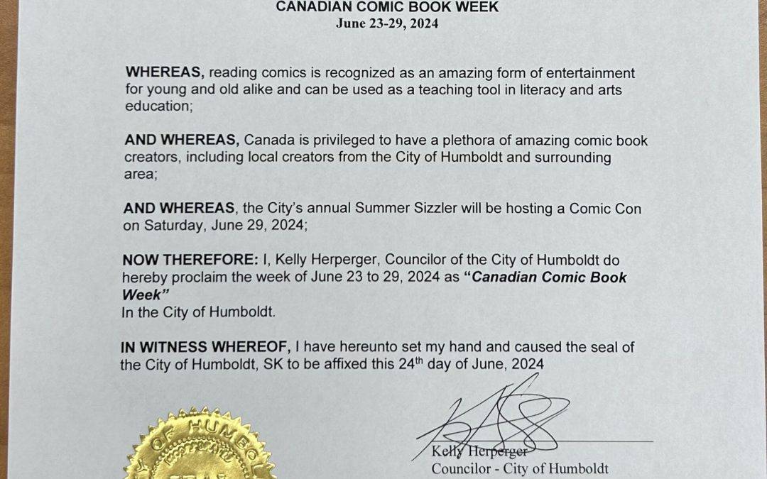 Deputy Mayor Proclaims “Canadian Comic Book Week” in Humboldt